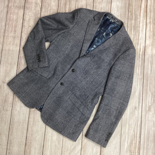 Dobell Grey Checked Wool Blazer Size 40R