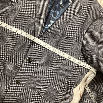 Dobell Grey Checked Wool Blazer Size 40R