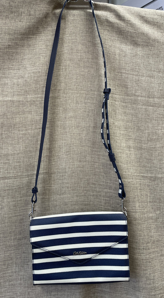 Cath Kidston Navy & White Stripe Oilcloth Shoulder Cross Body Bag