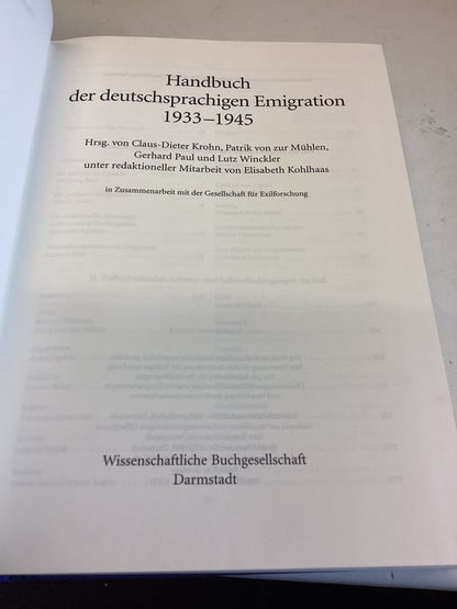 Handbuch Der Deutschsprachigen Emigration 1933 - 1945
