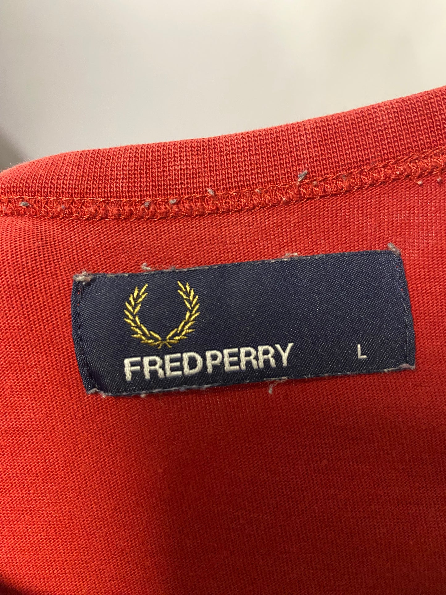 Fred Perry Red Cotton Logo T-shirt Large