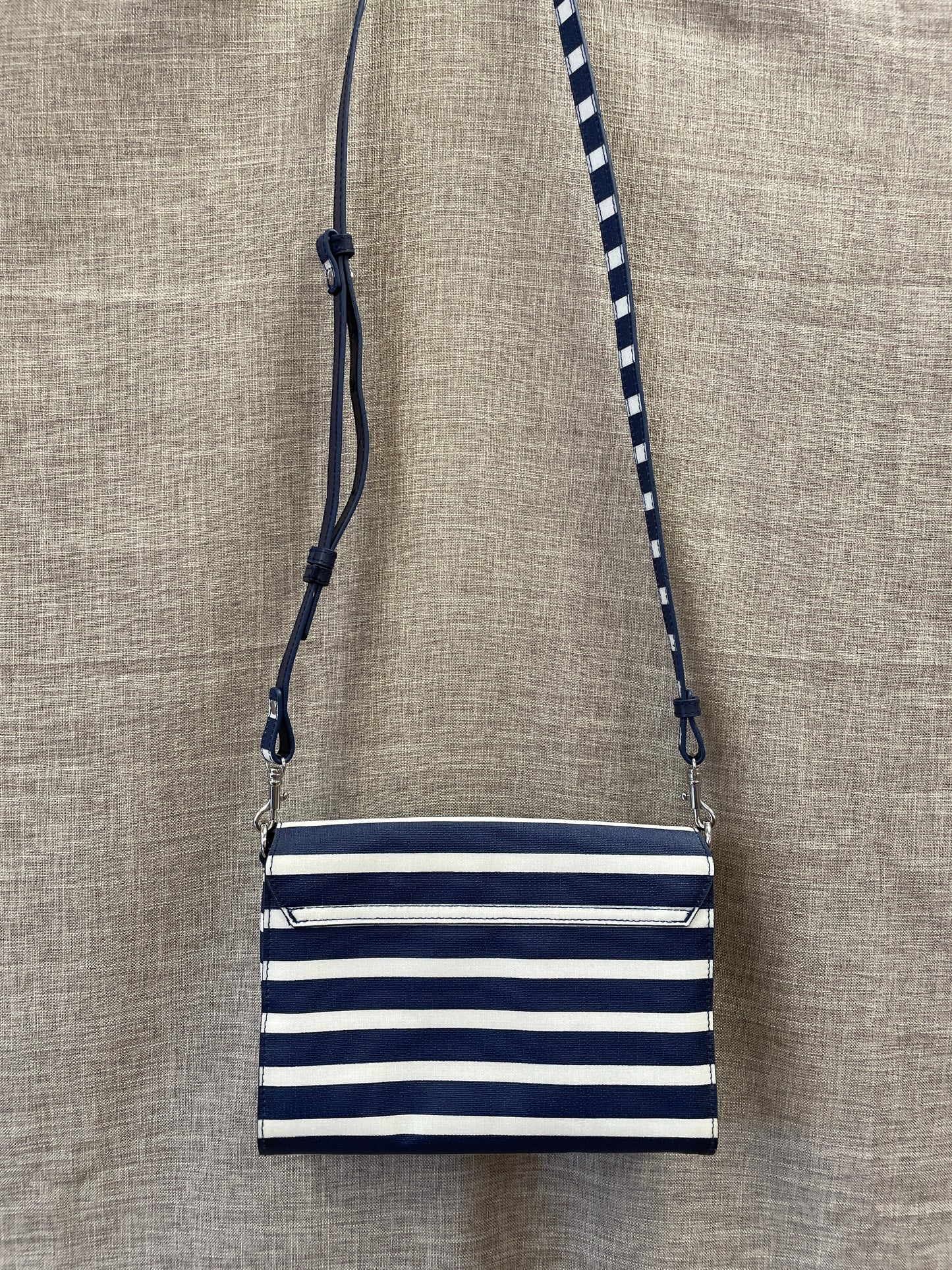 Cath Kidston Navy & White Stripe Oilcloth Shoulder Cross Body Bag