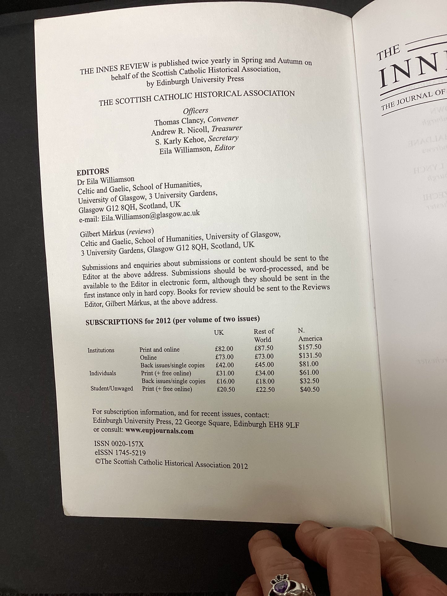 Innes Review – Volume 63, Issue 1