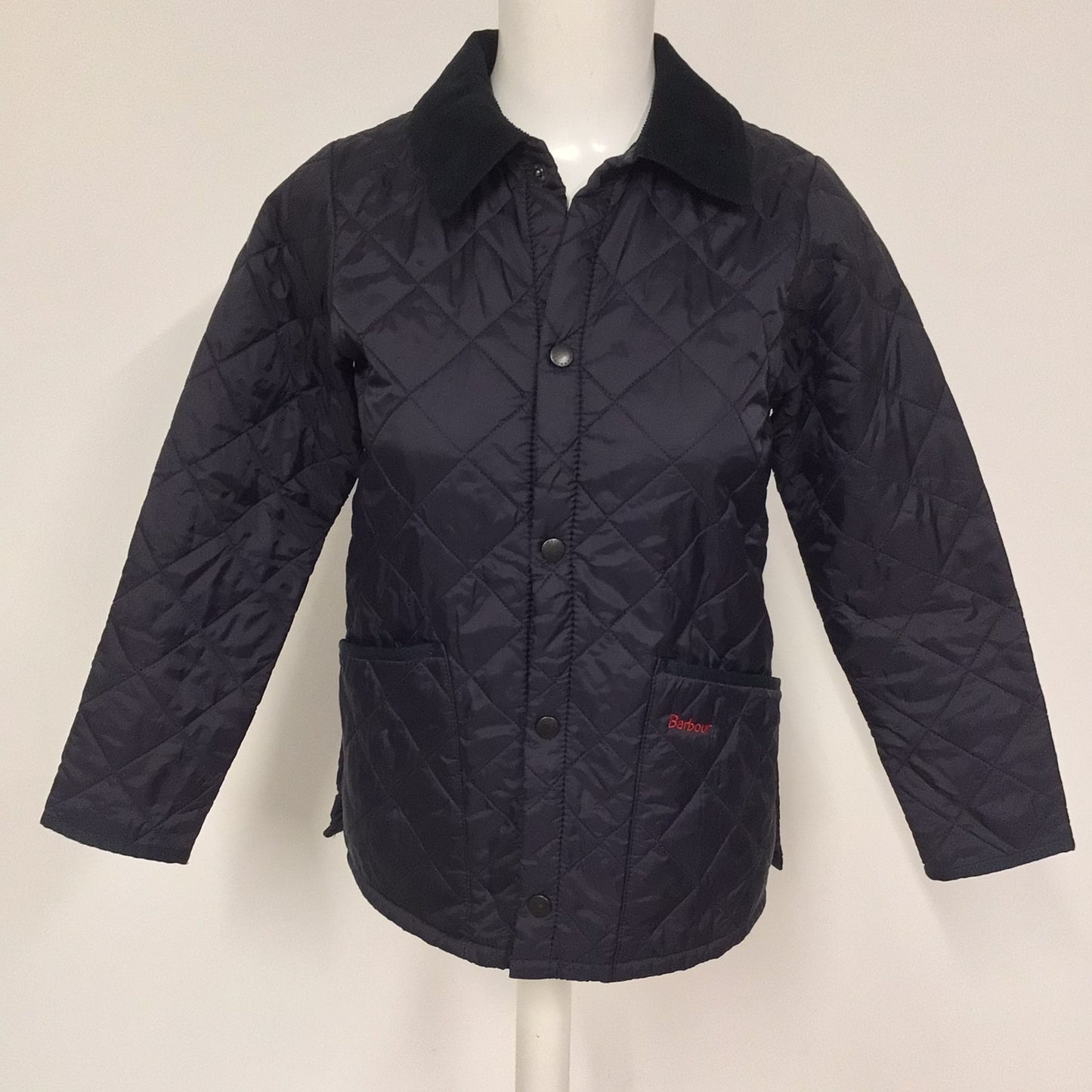 Barbour Liddesdale Quilted Navy Blue Jacket Kids Size M (approx. 8-9yrs)