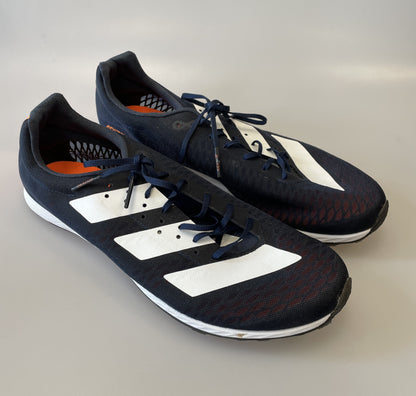 Adidas Adizero Navy, White & Orange Cross Country Running Shoes Spikes UK 9