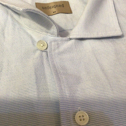 Unfeigned Light Blue Stripe Short Sleeve Shirt Size M