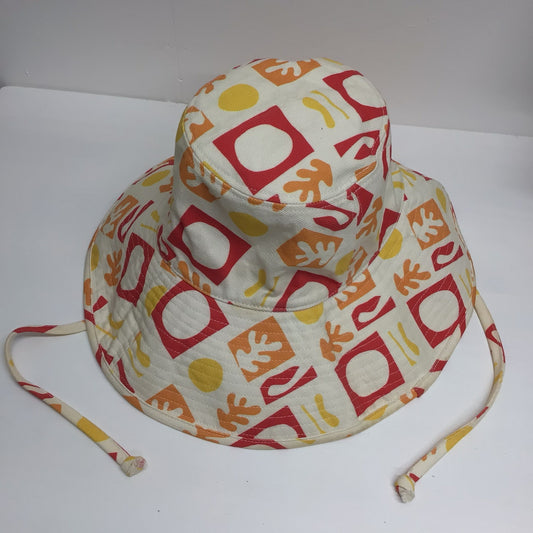 Lack of Color Red, Orange, Yellow Sun Bucket Hat 100% Cotton Size L/XL 60cm