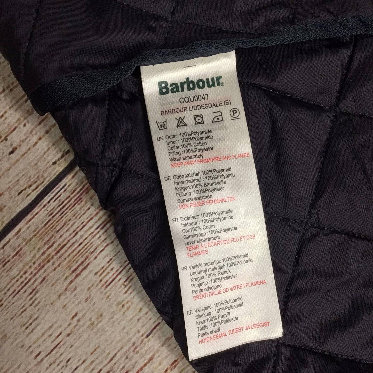 Barbour Liddesdale Quilted Navy Blue Jacket Kids Size M (approx. 8-9yrs)