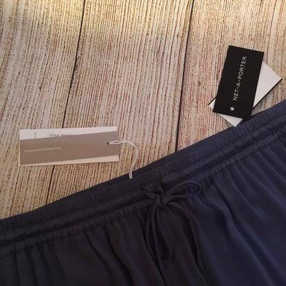 BNWT Skin Worldwide Flatiron Blue Grey Silk Blend Pyjama Trousers Size S (1 on label)