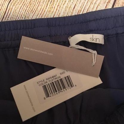 BNWT Skin Worldwide Flatiron Blue Grey Silk Blend Pyjama Trousers Size S (1 on label)
