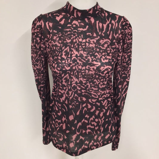 BNWT Oliver Bonas Pink/Purple Animal Print High Neck Top RRP £39.50 Size 10