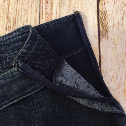 Pilcro Dark Blue Denim Cotton Flirty Mini Skirt w/Pockets Size XL