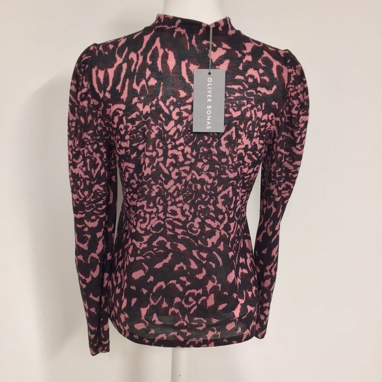 BNWT Oliver Bonas Pink/Purple Animal Print High Neck Top RRP £39.50 Size 10