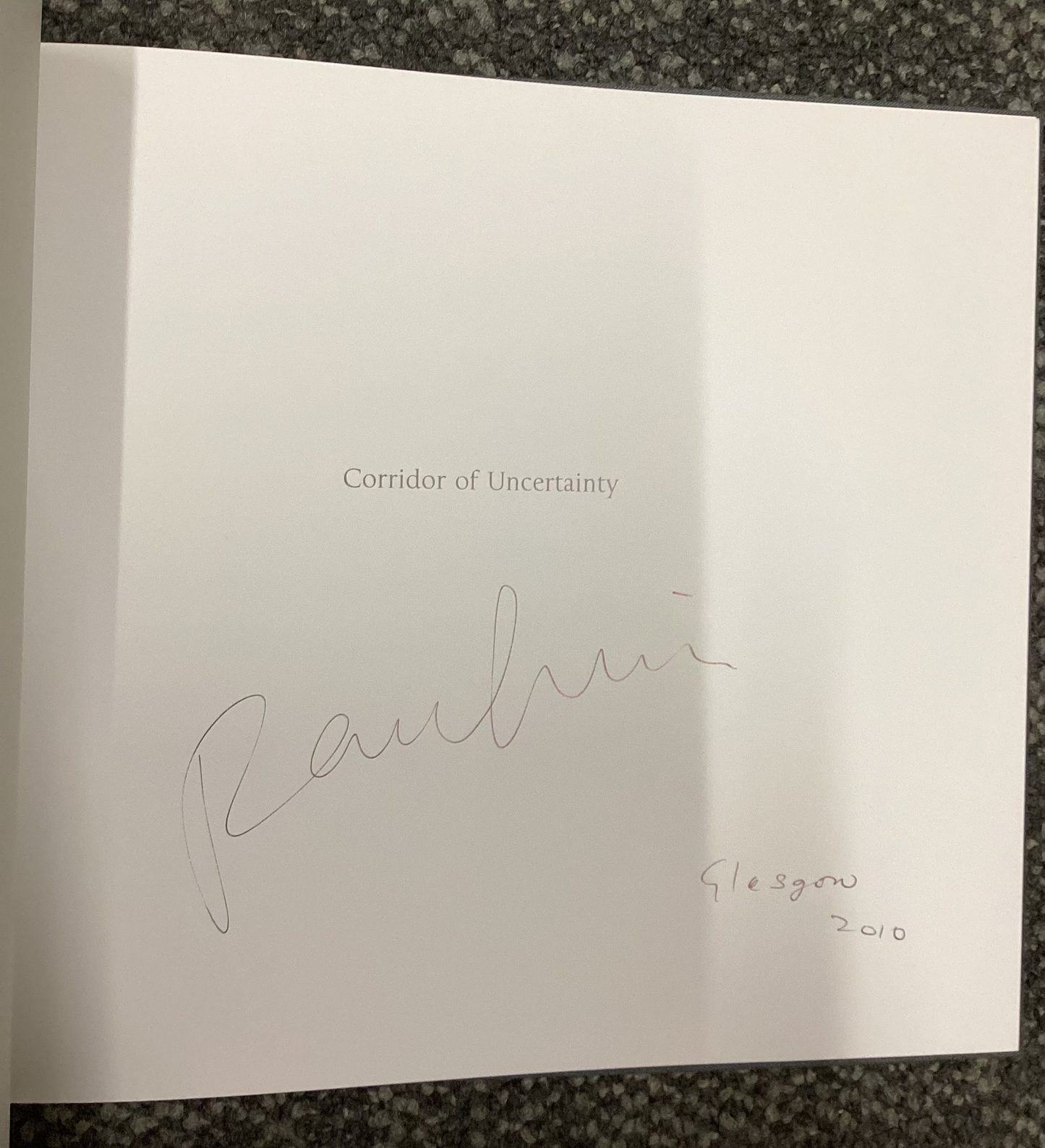 Corridor of Uncertainty - Paul Hill - Signed