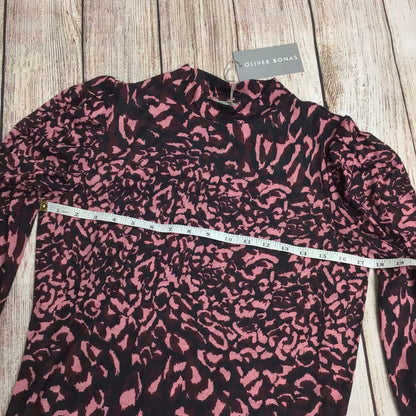 BNWT Oliver Bonas Pink/Purple Animal Print High Neck Top RRP £39.50 Size 10