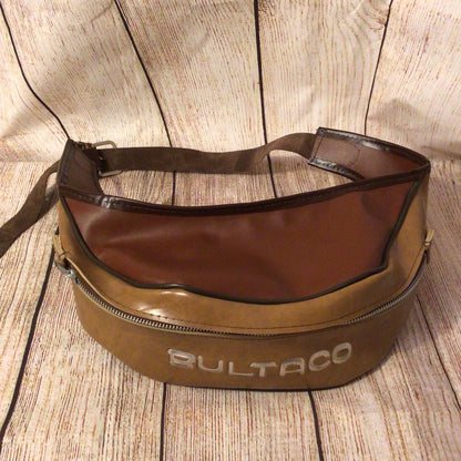 Vintage Bultaco Brown Leather Motorcycle Riding Bum Bag