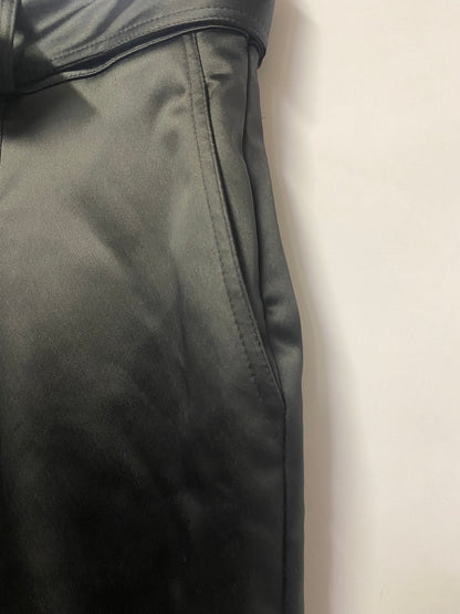 Burberry Black Satin Pencil Skirt 10