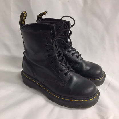 Dr Martens Black 25345 Smooth 8 Eyelet Chunky Boots Size 4 UK (37 EU)