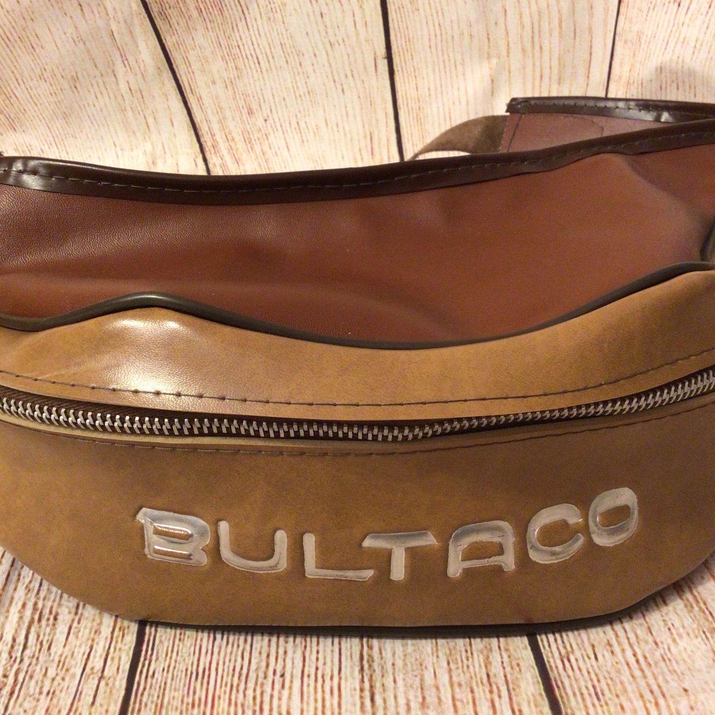 Vintage Bultaco Brown Leather Motorcycle Riding Bum Bag