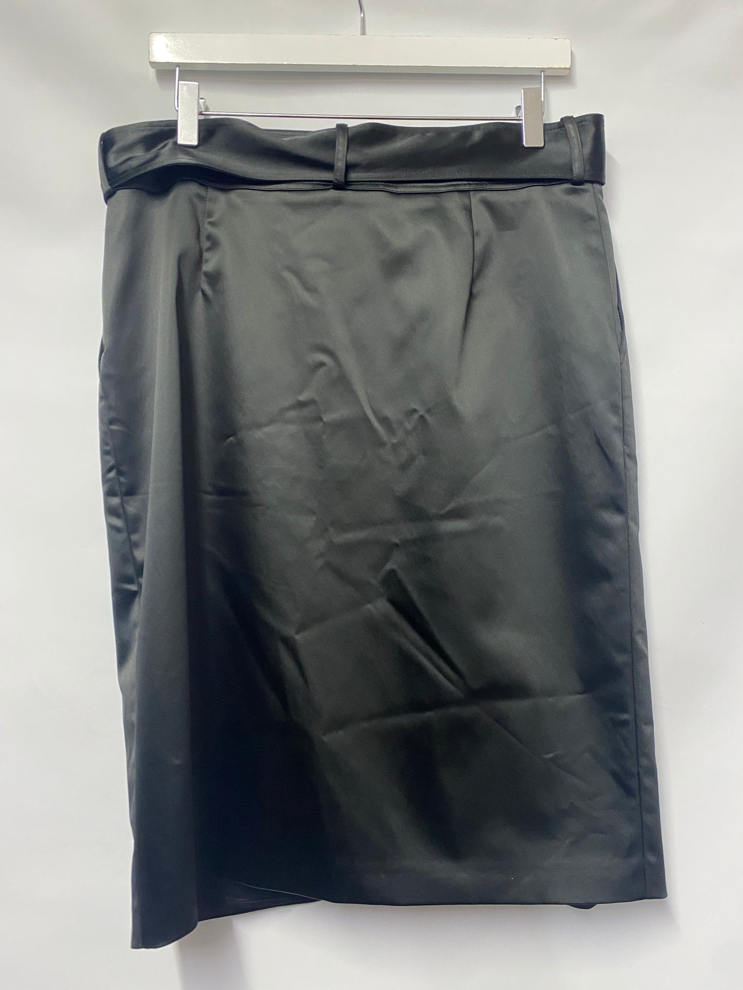 Burberry Black Satin Pencil Skirt 10