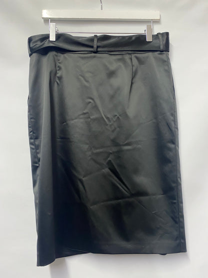 Burberry Black Satin Pencil Skirt 10