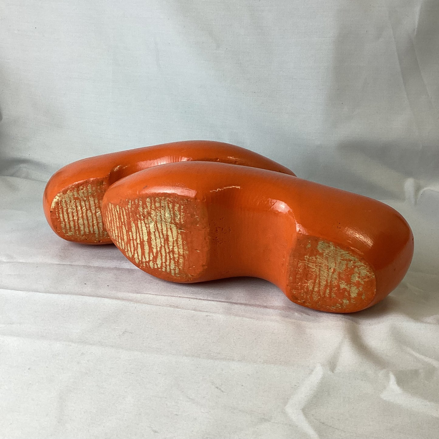 Holland Orange Painted Wooden Clogs Size EU41