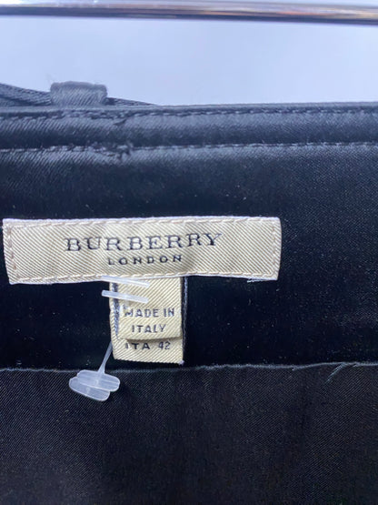 Burberry Black Satin Pencil Skirt 10