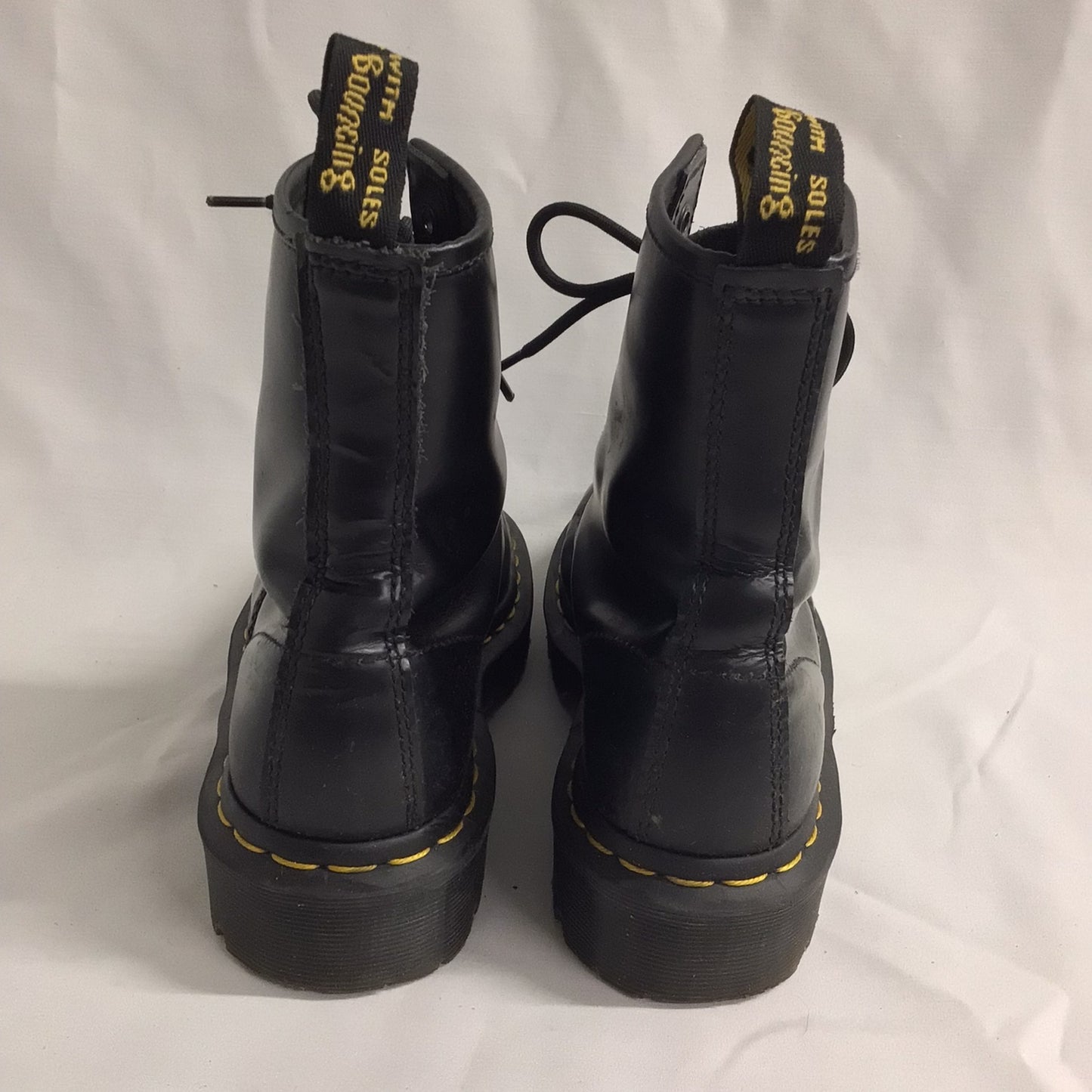 Dr Martens Black 25345 Smooth 8 Eyelet Chunky Boots Size 4 UK (37 EU)