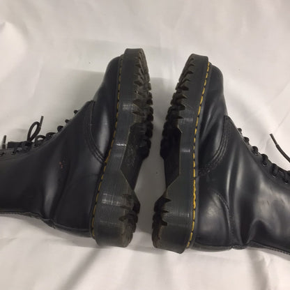 Dr Martens Black 25345 Smooth 8 Eyelet Chunky Boots Size 4 UK (37 EU)