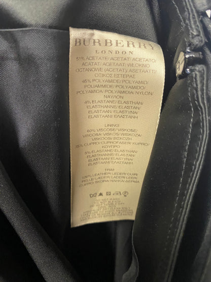 Burberry Black Satin Pencil Skirt 10