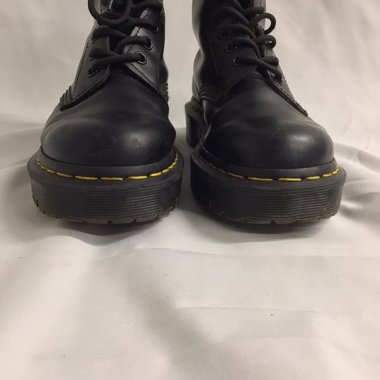 Dr Martens Black 25345 Smooth 8 Eyelet Chunky Boots Size 4 UK (37 EU)