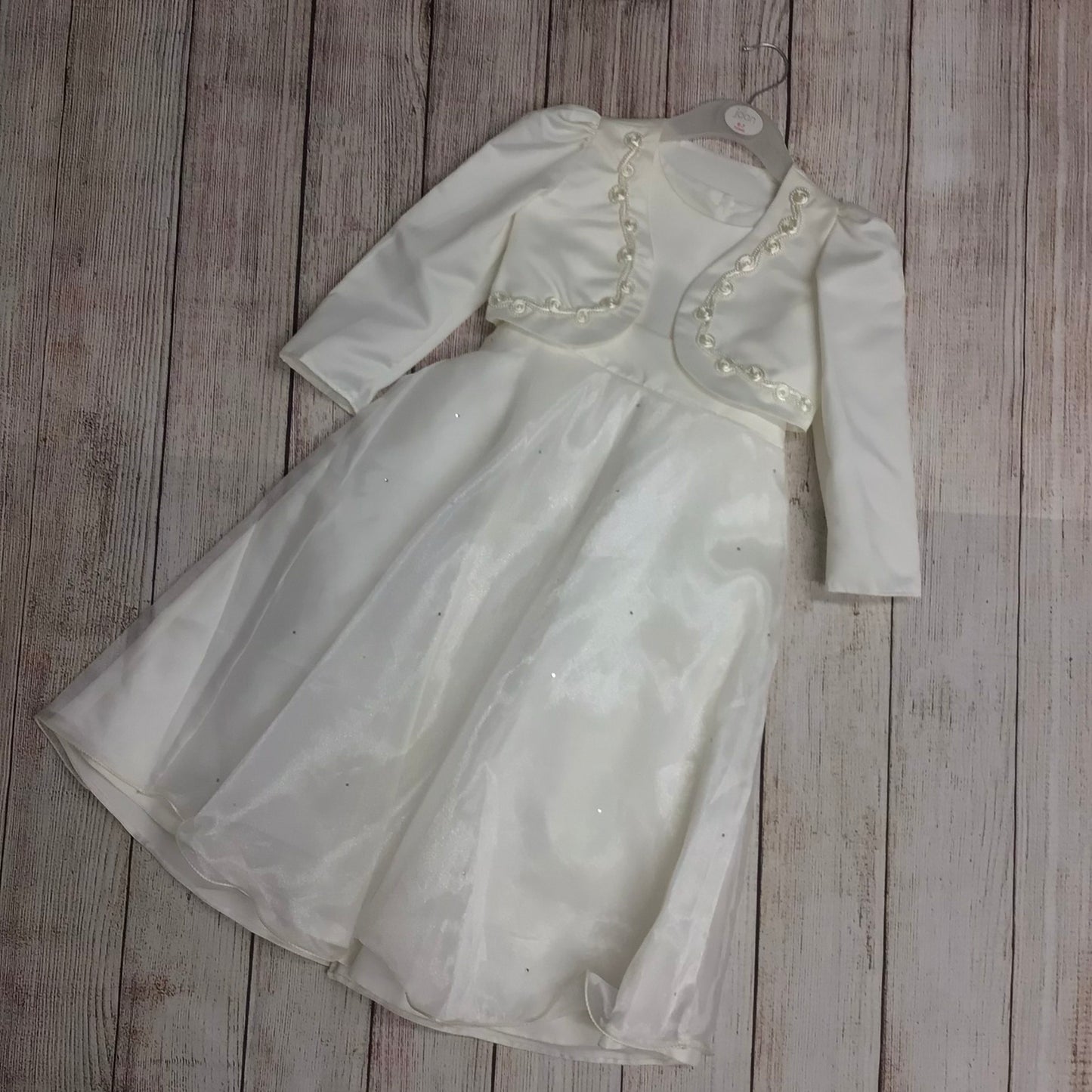 Ivory Flower Girl Party Dress & Jacket Size 6-7 Yrs