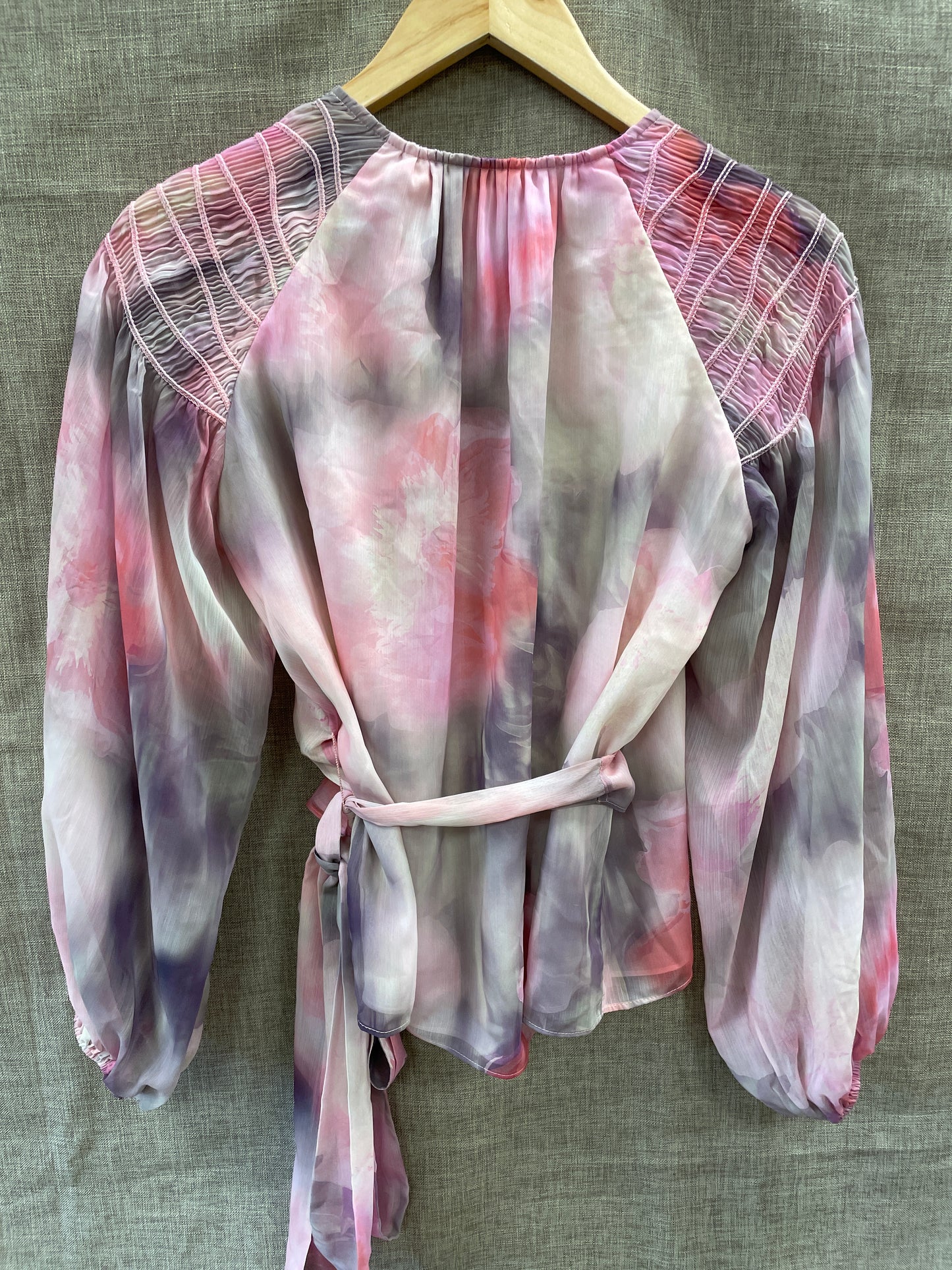 Ted Baker New with Tags Pink Ballet Wrap Style Long Sleeve Blouse Top Size 0 UK 6