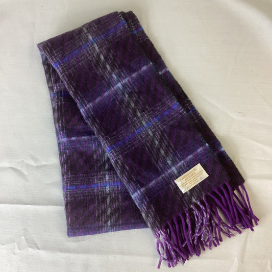 Made In Scotland Purple Tartan Lambswool Angora Scarf