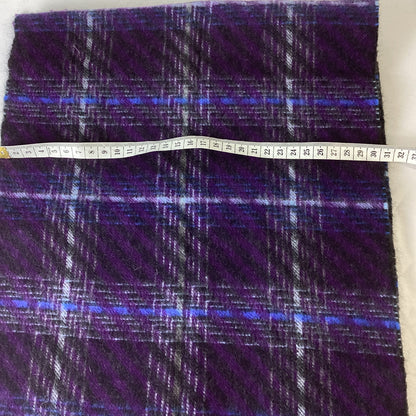 Made In Scotland Purple Tartan Lambswool Angora Scarf