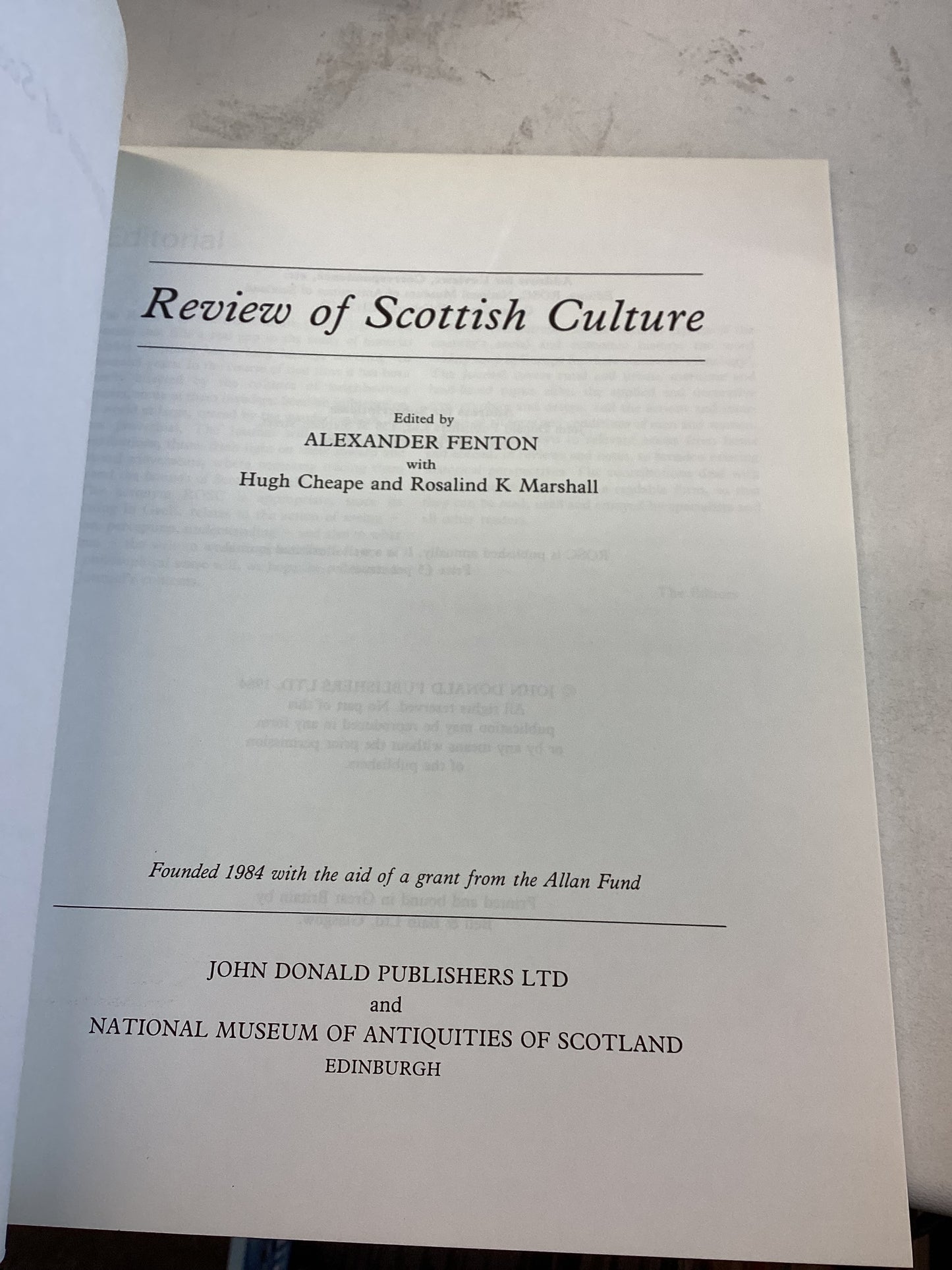 Rosc Review of Scottish Culture Number 1 1984