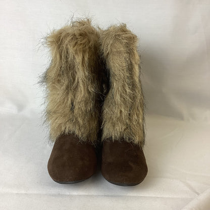 BNWT Brown Faux Fur Ankle Boots Size 4