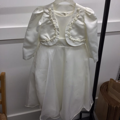 Ivory Flower Girl Party Dress & Jacket Size 6-7 Yrs