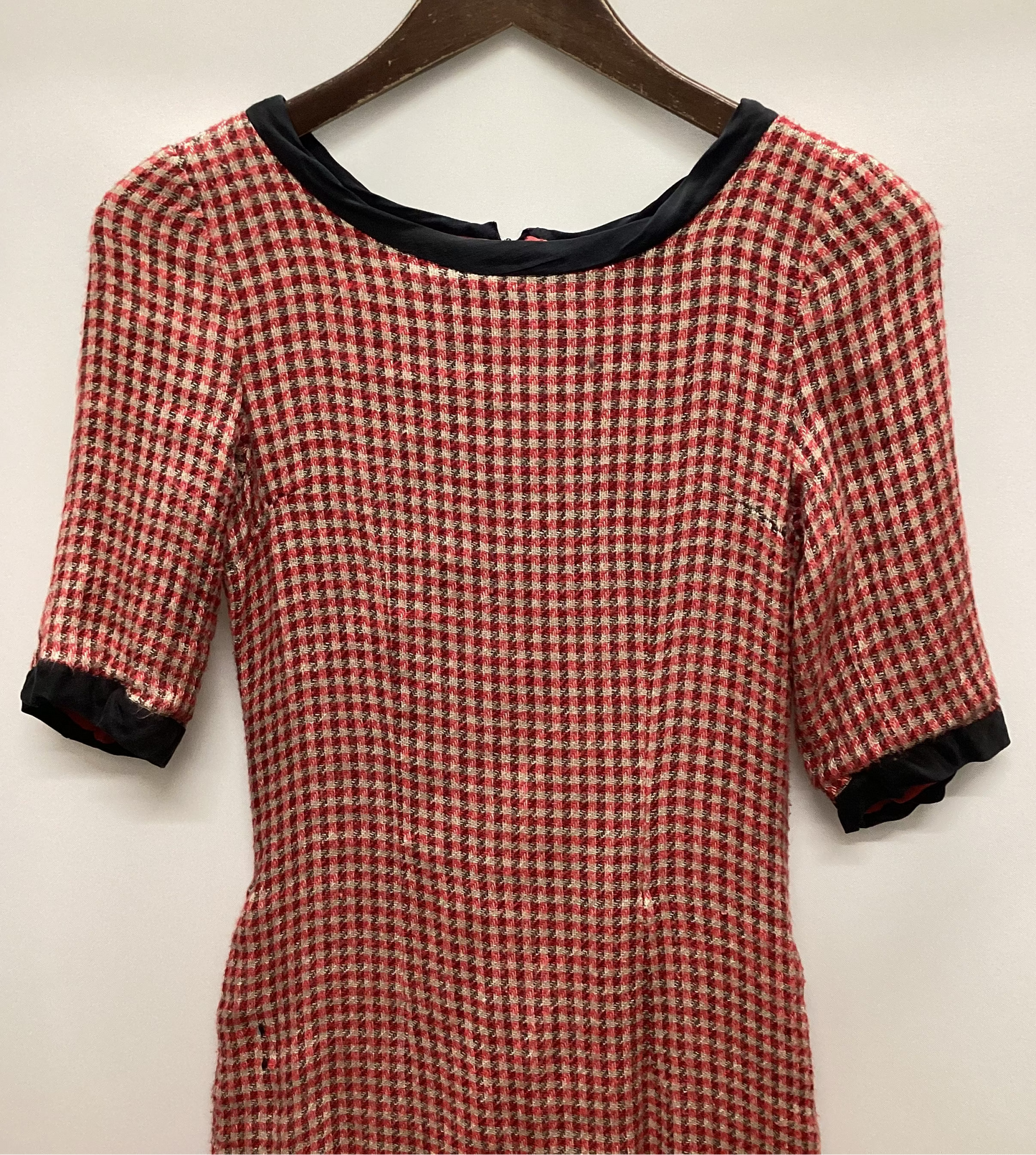 Vintage Black and Cream Check Dress Size XXS