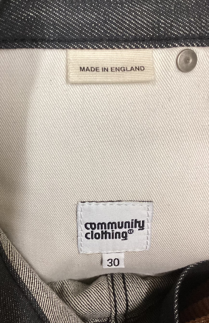 BNWT Community Clothing Made in England Men's Straight Leg Jeans Black W30