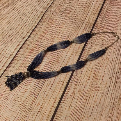 Blue Sapphire Multi Beaded 925 Hallmark Clasp Necklace
