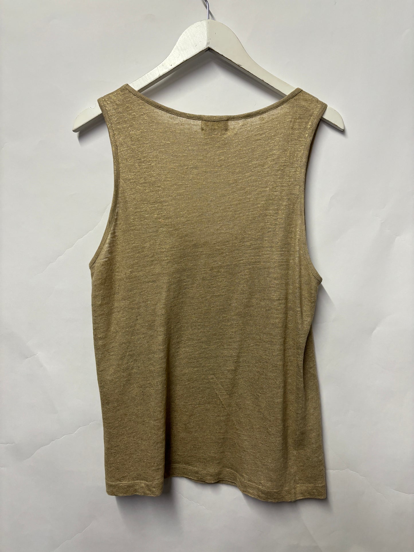 Kate Spade Beige And Gold Linen Rose Vest L