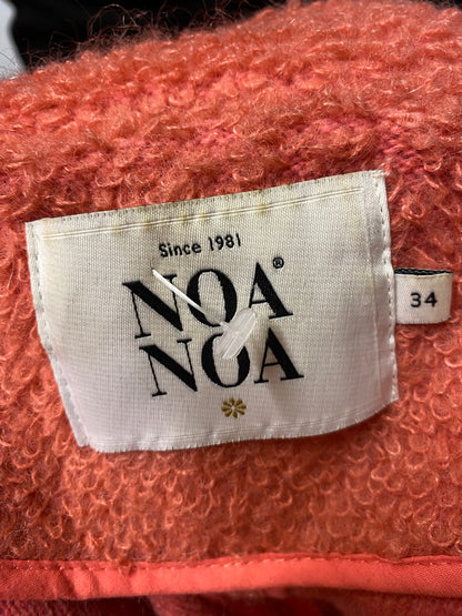 Noa Noa Pink Fuzzy Wool and Mohair Pea Coat 6/34