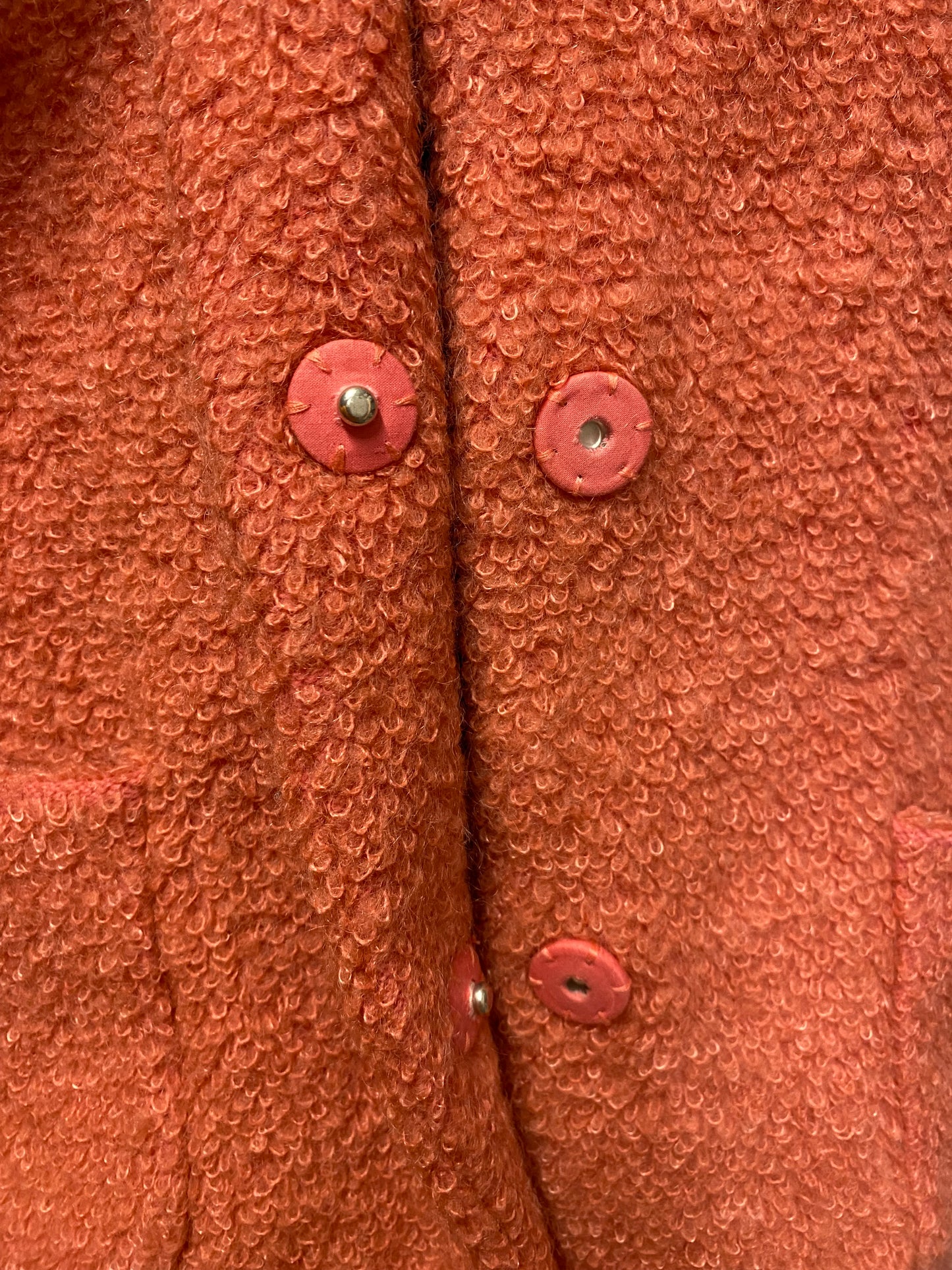 Noa Noa Pink Fuzzy Wool and Mohair Pea Coat 6/34