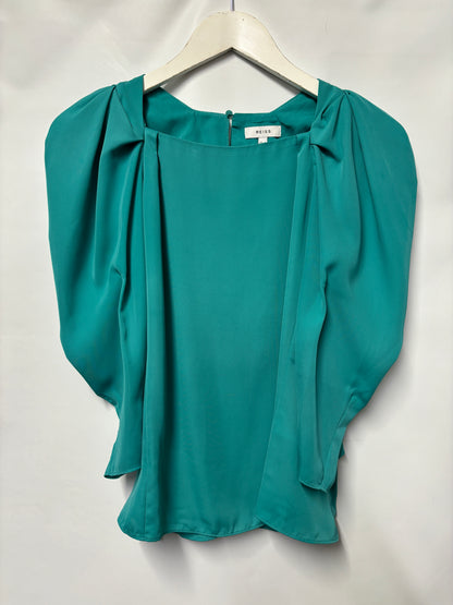 Reiss Blue Ruffle Blouse X-Small