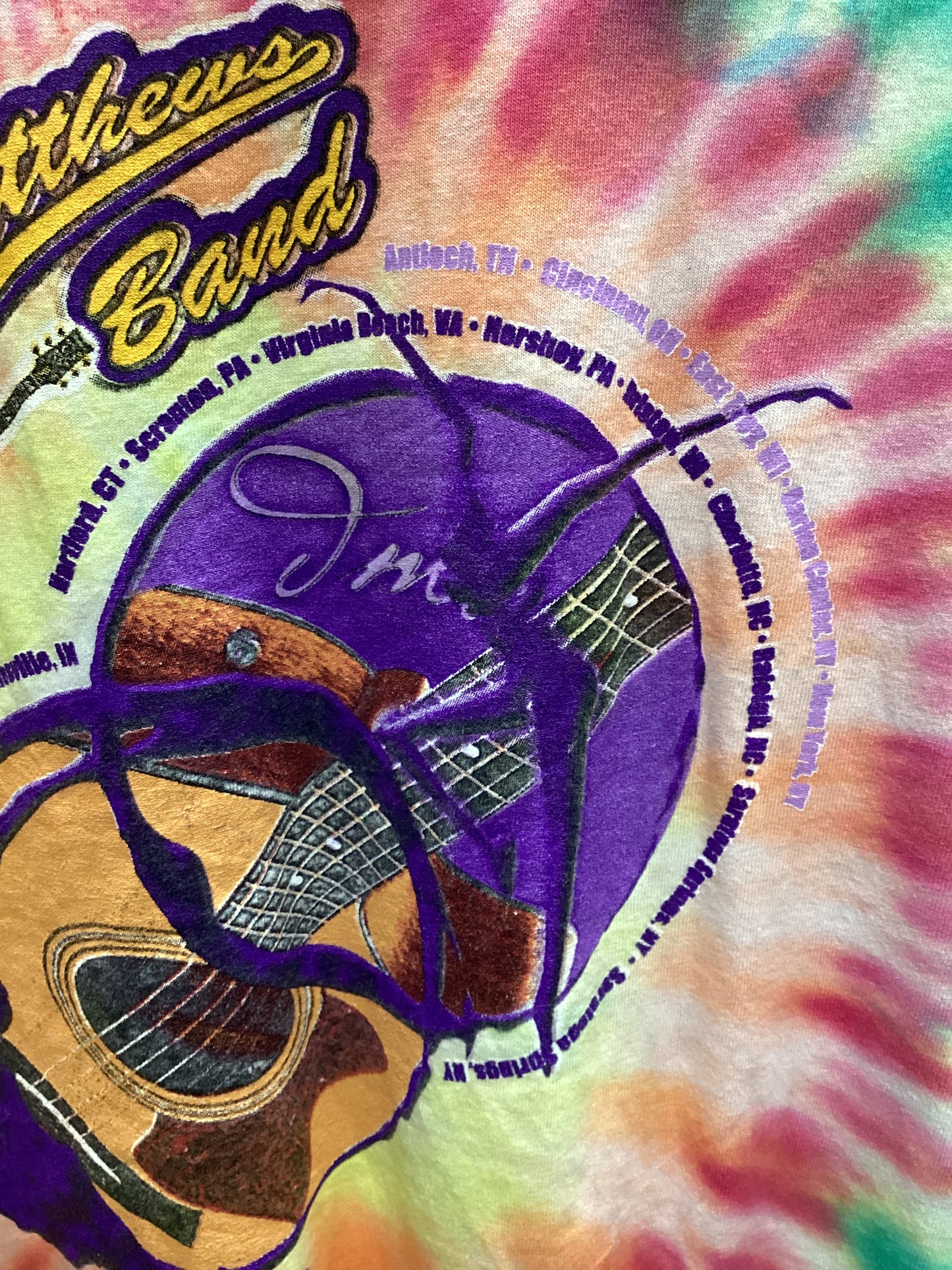 Dave Matthews Band Stand Up 2005 Tie Dye T-Shirt Size M