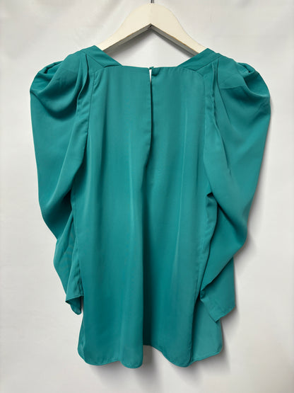 Reiss Blue Ruffle Blouse X-Small