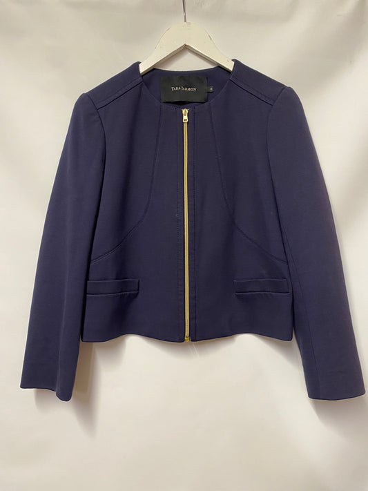 Tara Jarmon Blue Zip Up Jacket 10