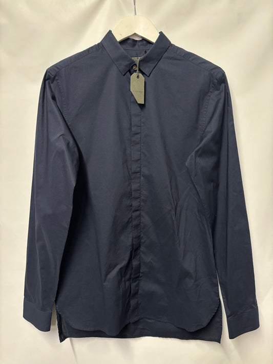 AllSaints Navy Cotton Shirt Extra Small