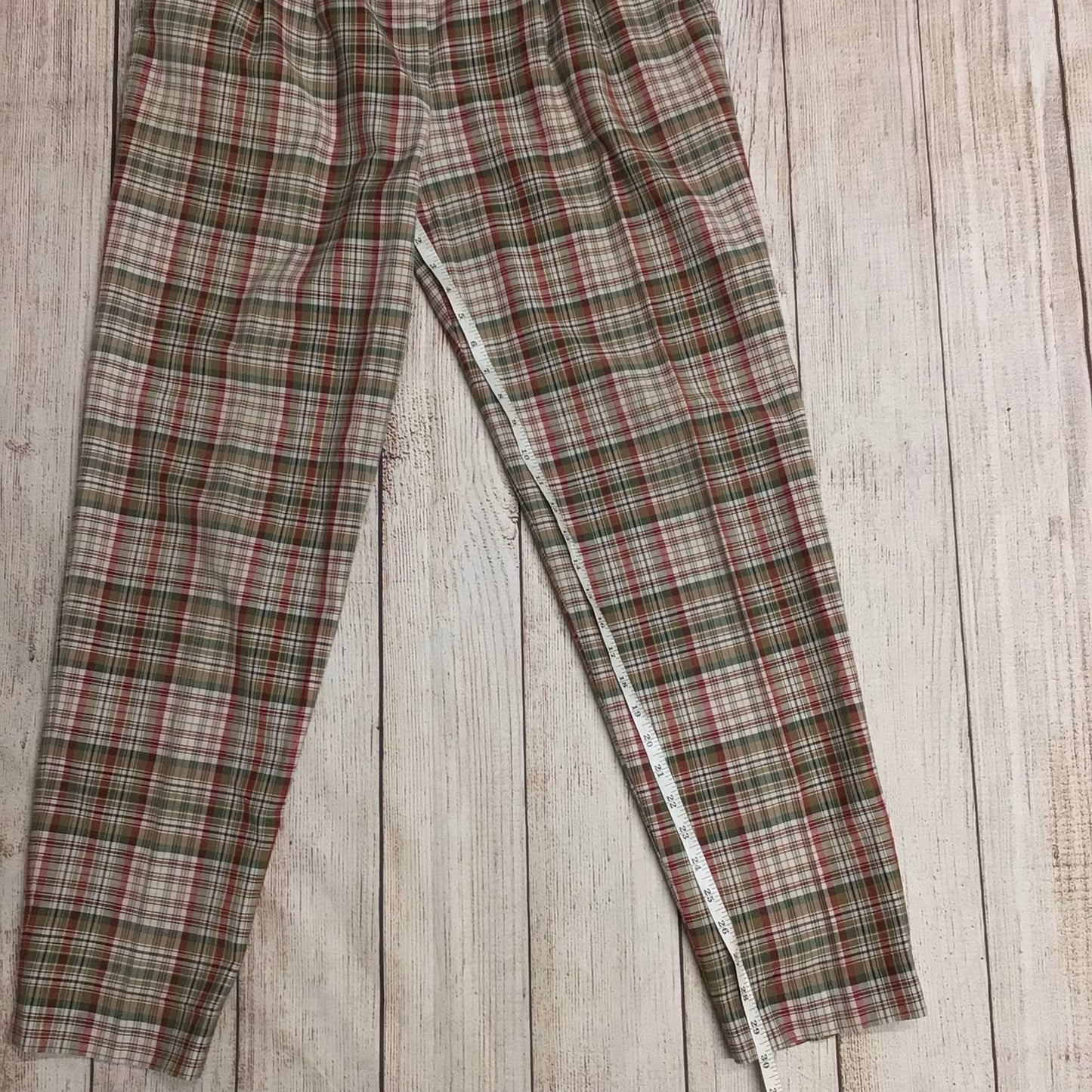 Vintage JRB Golf Green & Red Check Pattern Trousers Size 14